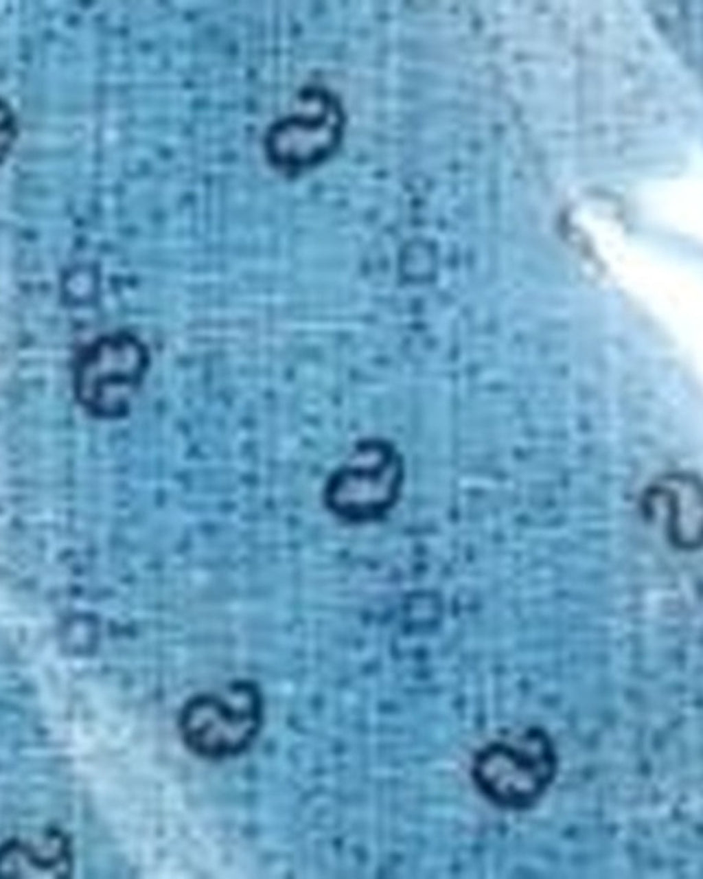 Sky Blue Paisley Print kurta pajama set for men, fabric close-up